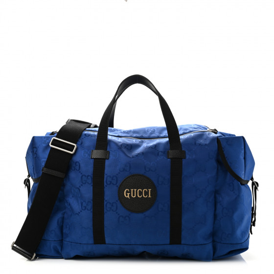 GUCCI Econyl Nylon Monogram Off The Grid Duffle Bag Blue
