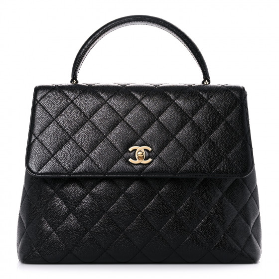 CHANEL Caviar Quilted Jumbo Kelly Flap Black