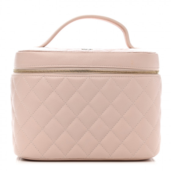 CHANEL Caviar Quilted Large Vanity Pouch Light Pink
