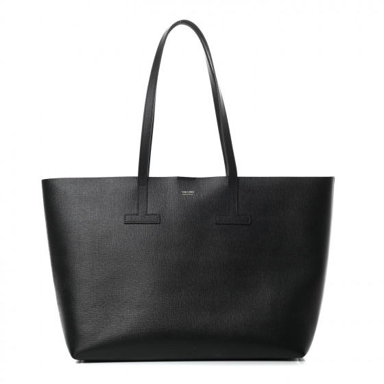 TOM FORD Grained Calfskin Small T Tote Black