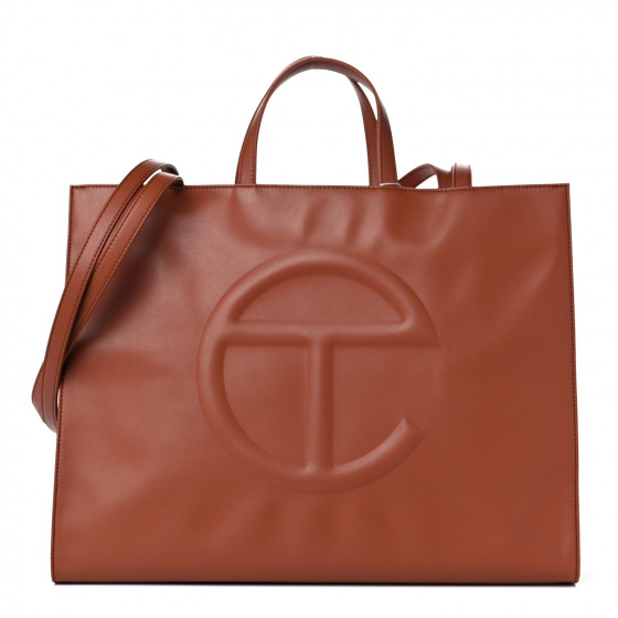TELFAR Vegan Leather Large Shopping Bag Tan