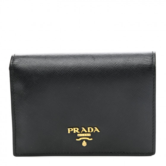 PRADA Saffiano Metal Bi-Fold Wallet Black