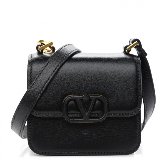 VALENTINO Smooth Calfskin Micro VSling Shoulder Bag Black