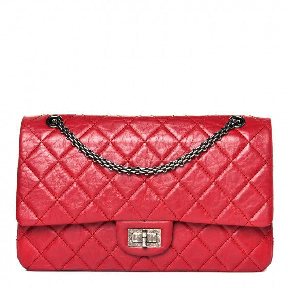 CHANEL Aged Calfskin Quilted 2.55 Reissue 227 Flap Red