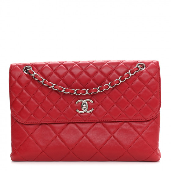 CHANEL Calfskin Quilted In The Business Flap Bag Red
