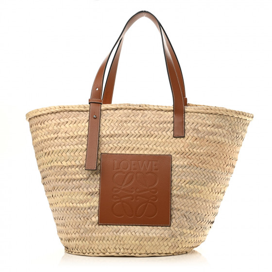 LOEWE Raffia Large Basket Tote Bag Natural Tan