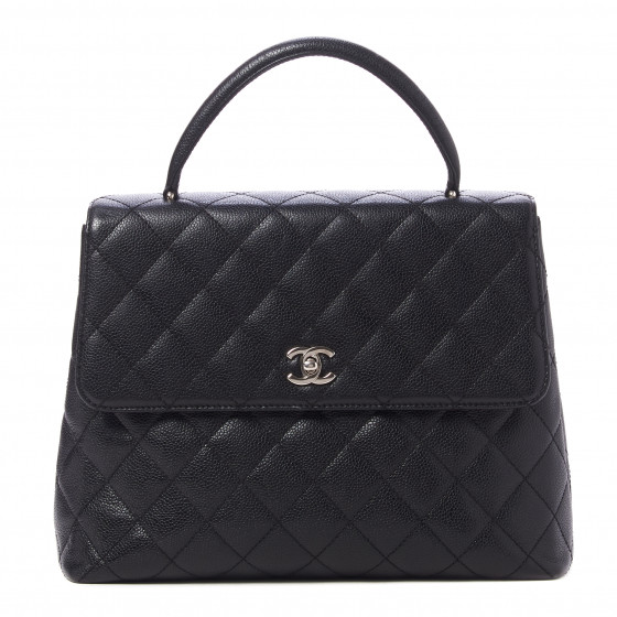 CHANEL Caviar Quilted Jumbo Kelly Flap Black