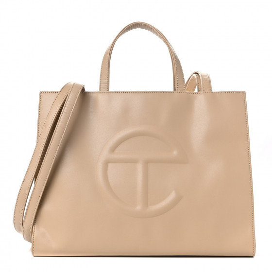 TELFAR Vegan Leather Medium Shopping Bag Cream