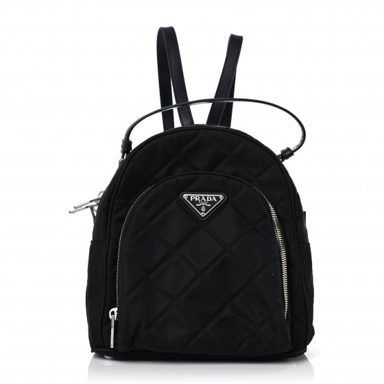 PRADA Nylon Tessuto Impuntu Quilted Backpack Black