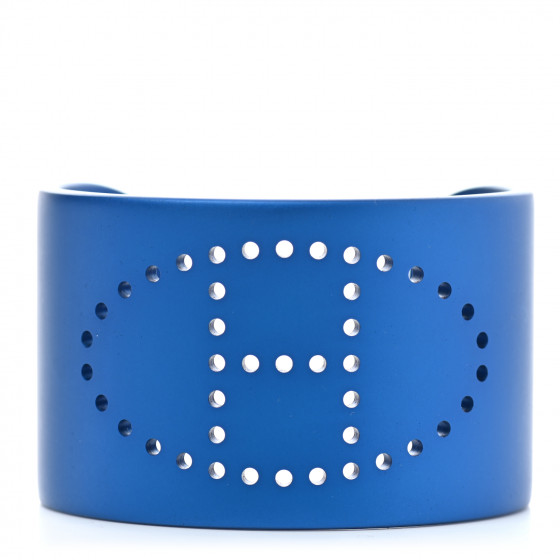 HERMES Aluminium Evelyne Sunset Cuff Bracelet T2 Bleu Egee