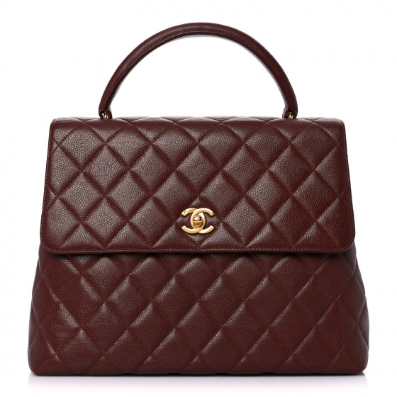 CHANEL Caviar Quilted Jumbo Kelly Flap Brown