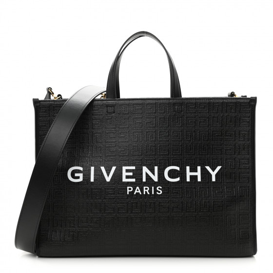 GIVENCHY Calfskin Embossed 4G Tote Black