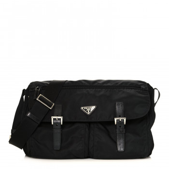 PRADA Nylon Vela Messenger Bag Black